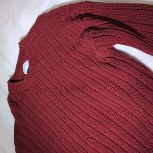 Universal Thread Red Cable Knit Crop Sweater Large